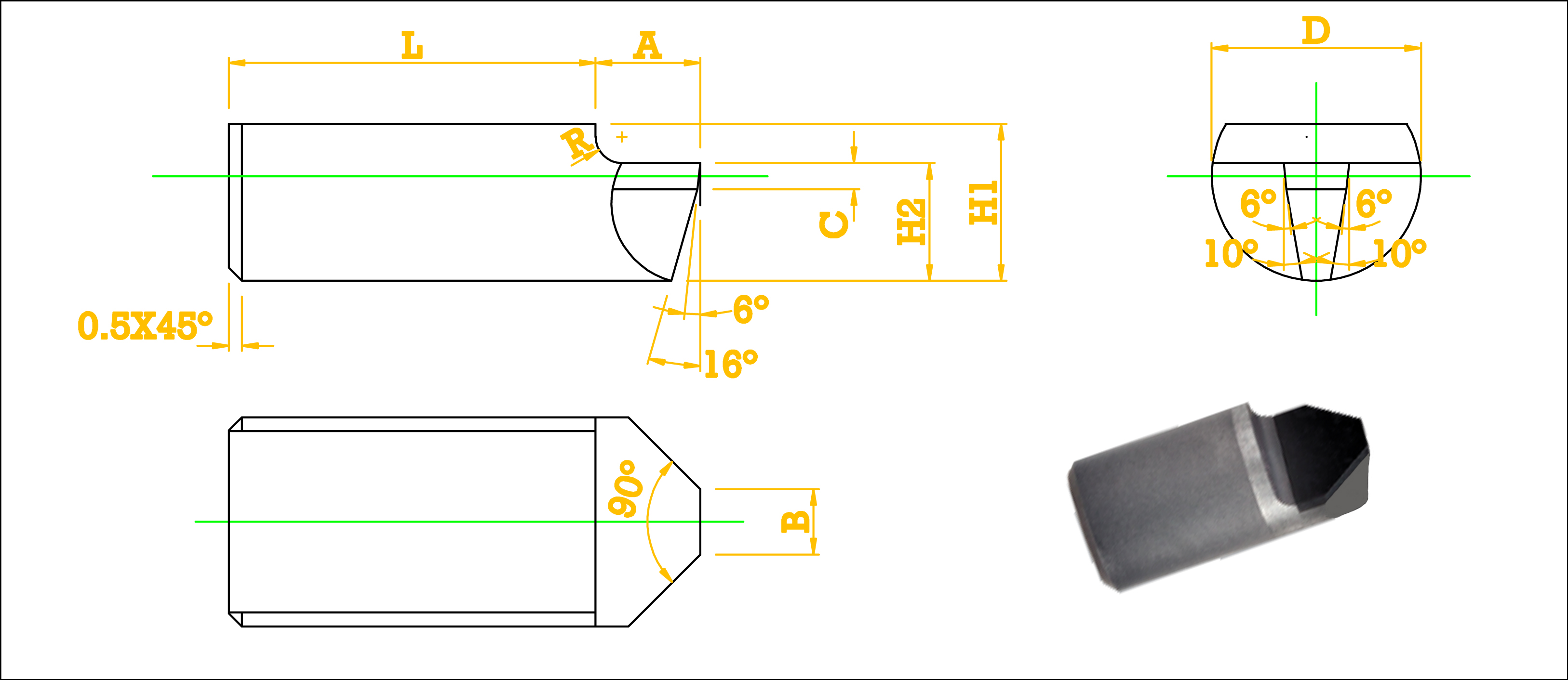 PCD Notching tools for machining tungsten carbide rings